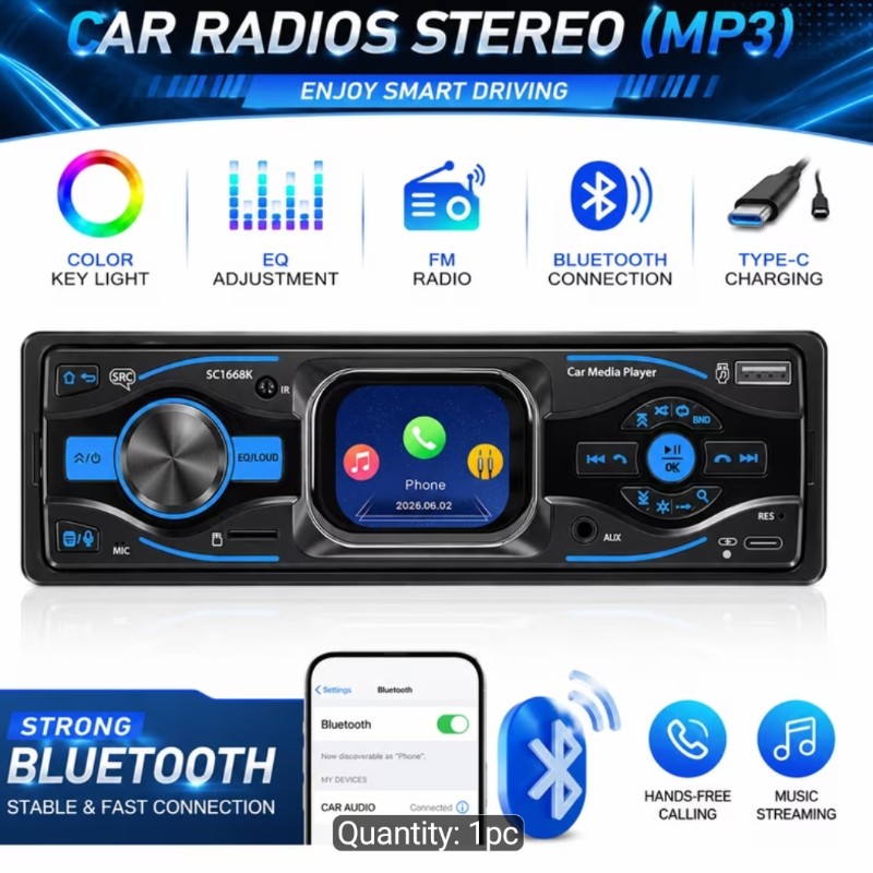 1DIN In-Dash Car Radios Stereo