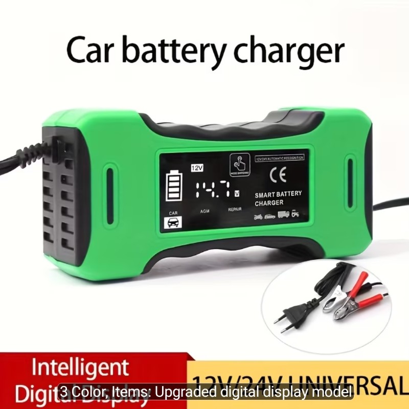 Random 24V/12V High-Power Car Charger, Car Battery Charging, Maintenance, Intelligent Pulse Repair Cars, Suvs, Trucks, Boats, Motorcycles, Without Bat
