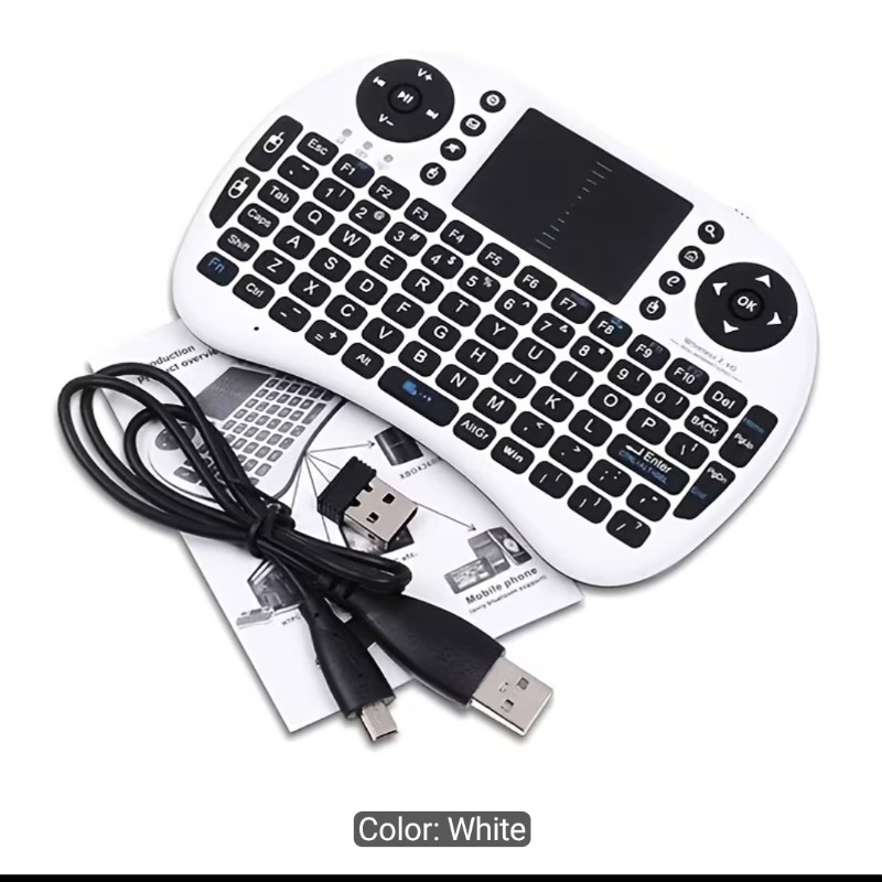 Mini Wireless Keyboard, 2.4G with Arabic Layout, Touchpad, Plug And Play, Perfect for Android TV Box, Smart TV, Projector, PS3