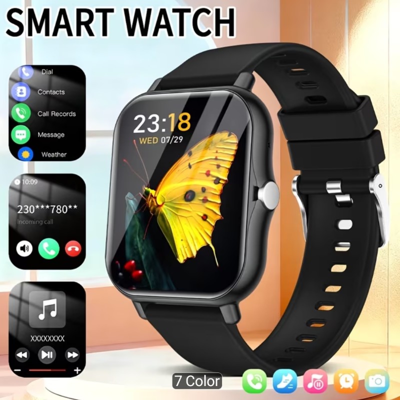 Black Unisex Multi-Function Smartwatch, 2025 New