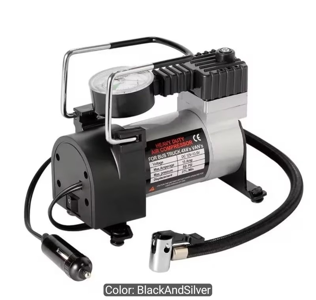 Portable 12V Air Compressor for Car Tyres and Sports Equipment